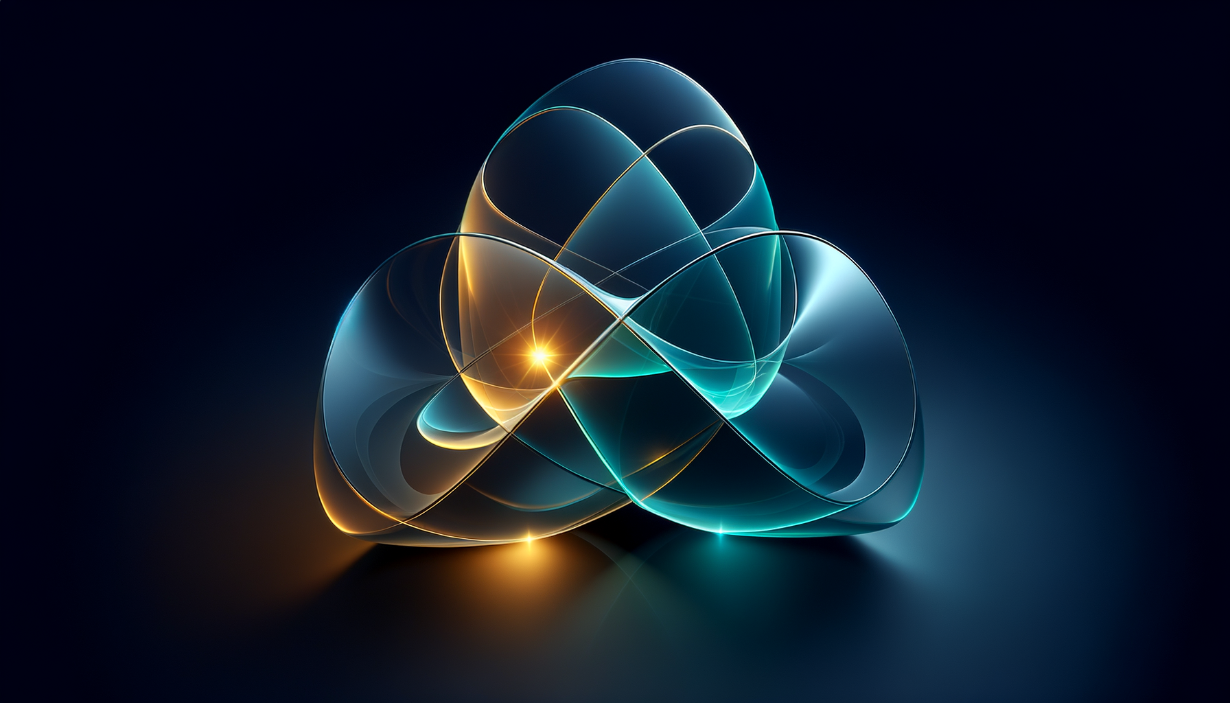 Three intersecting constraint surfaces converging to a single selection point, representing triplet closure