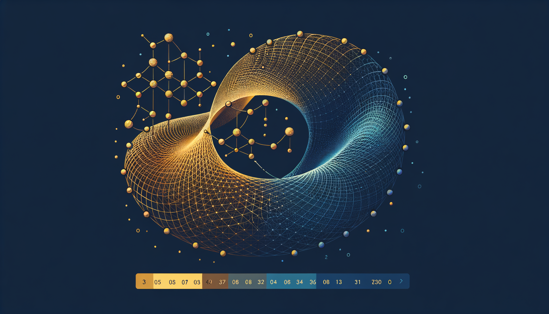 Discrete lattice nodes transitioning into a smooth curved constraint manifold