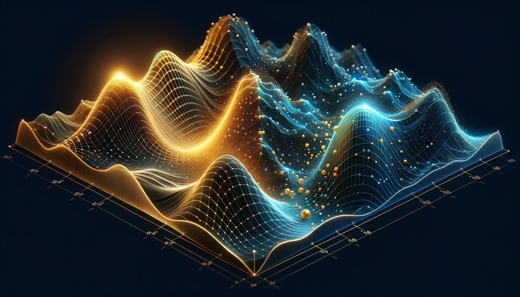 Discrete lattice nodes transitioning into a smooth curved constraint manifold surface