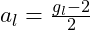 a_l = \frac{g_l - 2}{2}
