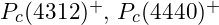 P_c(4312)^+, \, P_c(4440)^+