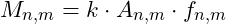 M_{n,m} = k \cdot A_{n,m} \cdot f_{n,m}