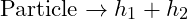 \text{Particle} \rightarrow h_1 + h_2