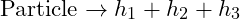 \text{Particle} \rightarrow h_1 + h_2 + h_3