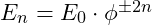 E_n = E_0 \cdot \phi^{\pm 2n}