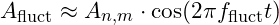 A_{\text{fluct}} \approx A_{n,m} \cdot \cos(2 \pi f_{\text{fluct}} t)