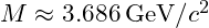 M \approx 3.686 \, \text{GeV}/c^2